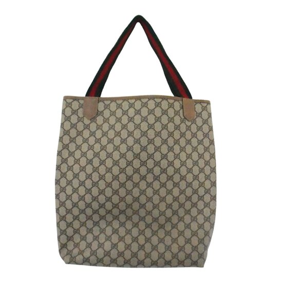 vtg 80s GUCCI Shopper Tote bag GG logo print canvas - Picture 5 of 12